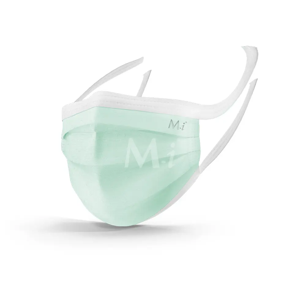 MASKER TALI - HIJAU 3 PLY "MI" (1 Box = 50 pcs)
