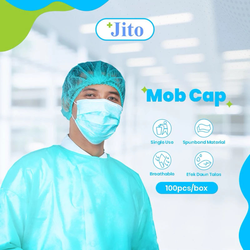 MOBCAP 2 BENANG - HIJAU 10 GSM "MI" (1 Box = 100 pcs)