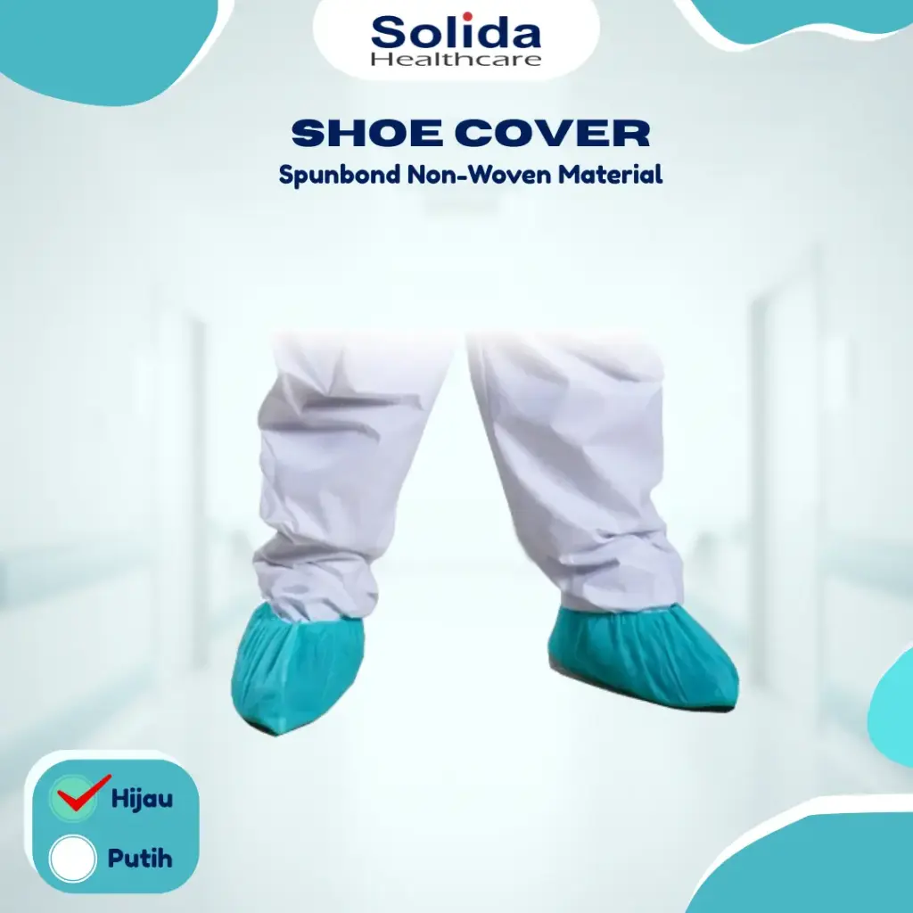 SHOESCOVER NW - HIJAU 25 GSM "SOLIDA HEALTHCARE" (1 Box = 100 pcs)