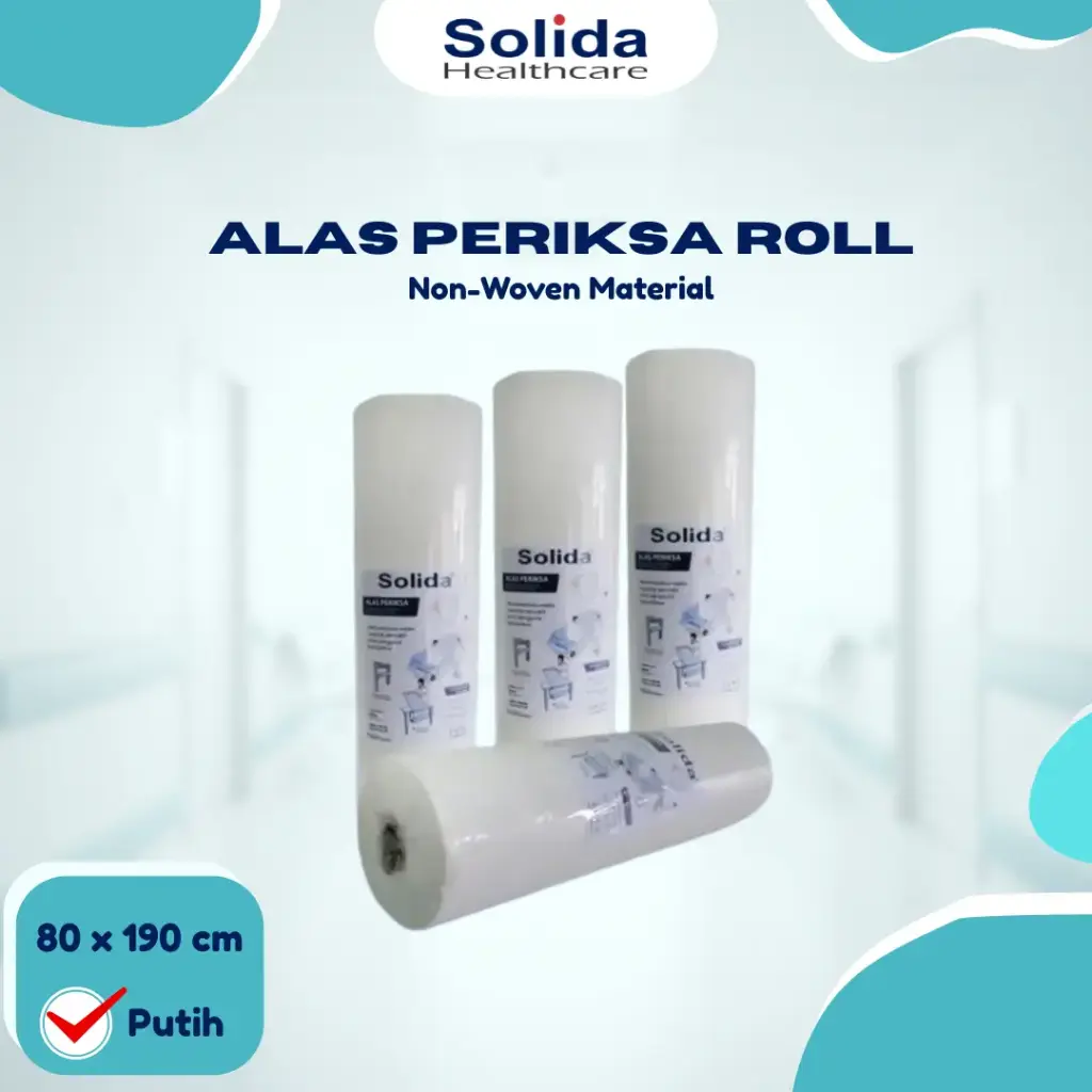 ALAS PERIKSA ROLL - PUTIH 80 × 190 CM "SOLIDA HEALTHCARE" (1 Polybag = 10 pcs)