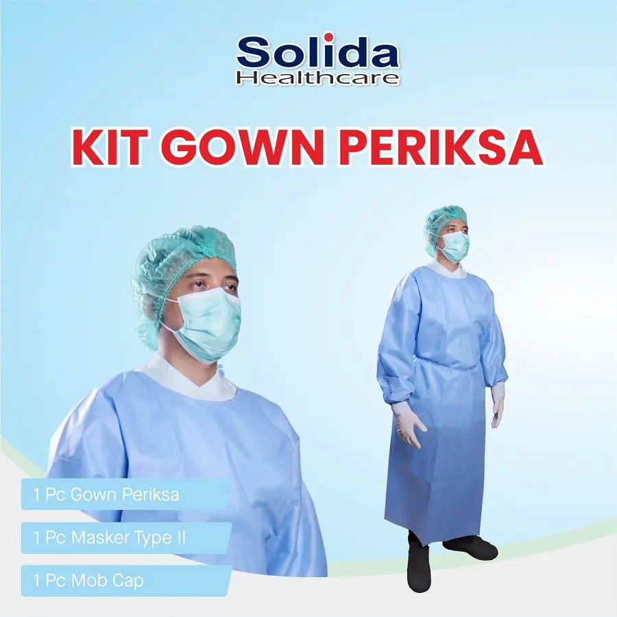 KIT GOWN PERIKSA - "MI" (1 Karton = 25 bag)
