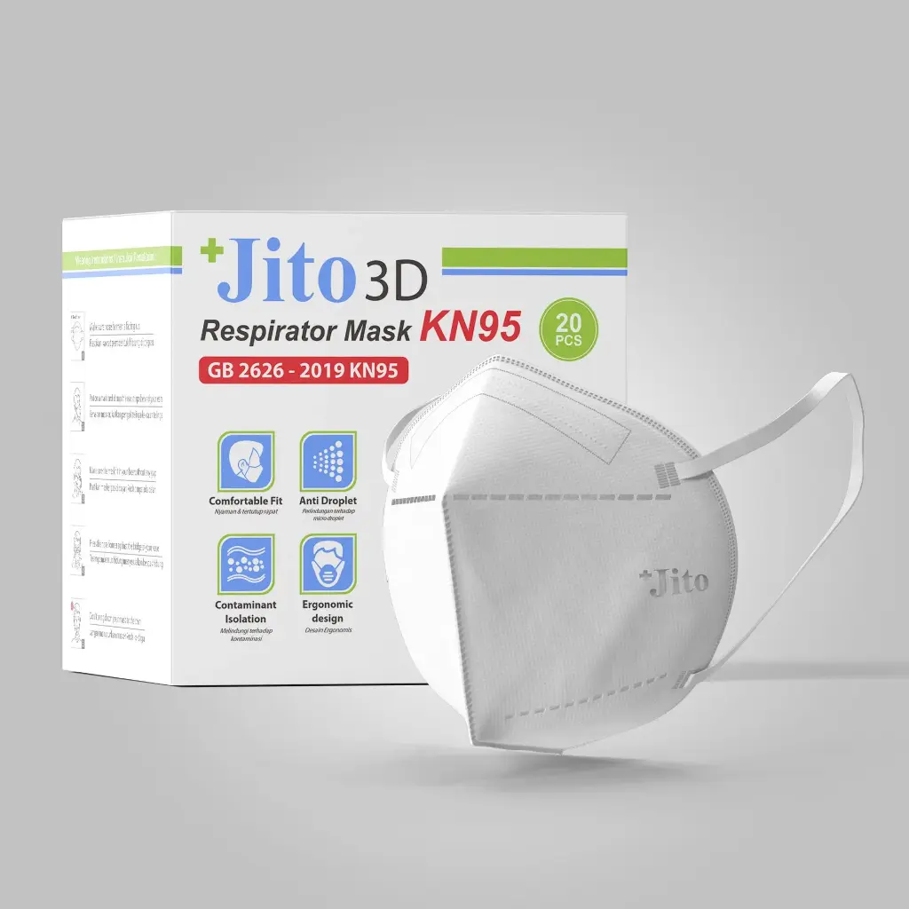 MASKER RESPIRATOR 3D KN95 - PUTIH 4 PLY "JITO" (copy)