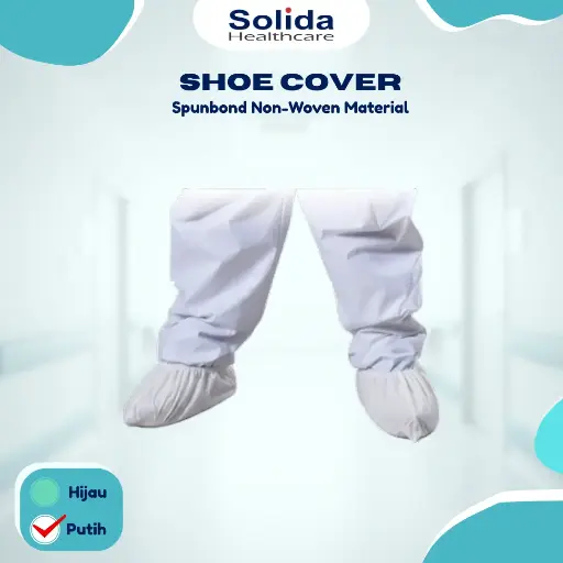 SHOESCOVER NW - PUTIH 25 GSM "SOLIDA HEALTHCARE" (1 Box = 100 pcs)