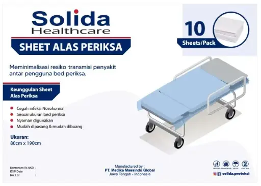 ALAS PERIKSA SHEET - "SOLIDA HEALTHCARE" (1 Polybag = 10 pcs)