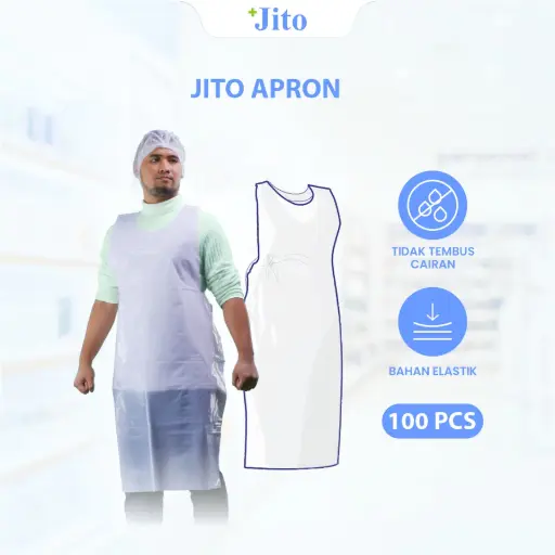 APRON PE - PUTIH 75 × 125 CM - 50 MICRON "JITO" (1 Karton 50 pcs)