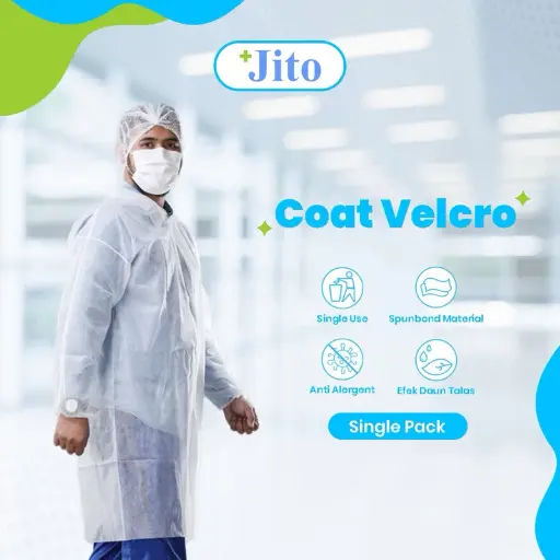 COAT VELCRO - PUTIH 25 GSM - SIZE XL "JITO" (1 Karton = 50 pcs) (copy)
