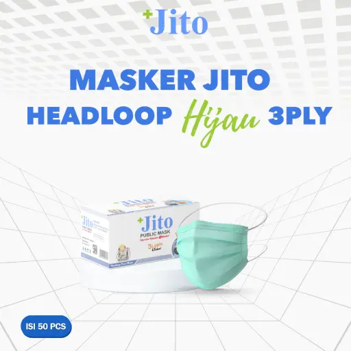 MASKER HIJAB - HIJAU 3 PLY "MI" (1 Box = 50 pcs) (copy)
